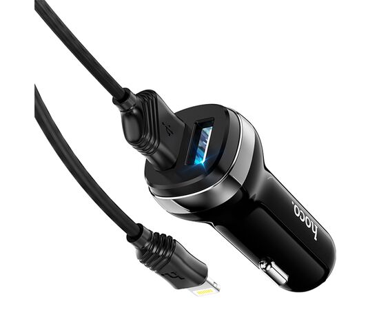 Автомобильное зарядное устройство HOCO Z40 Superior, 2xUSB с Кабелем USB - Lightning, 2.4A, черный 