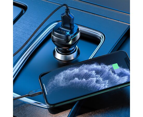  Автомобильное зарядное устройство HOCO Z40 Superior, 2xUSB с Кабелем USB - Lightning, 2.4A, черный 