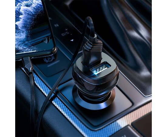  Автомобильное зарядное устройство HOCO Z40 Superior, 2xUSB с Кабелем USB - Lightning, 2.4A, черный 