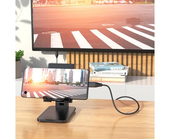 Видеокабель HOCO UA16 HDMI (m) - Type-C (m), 2 м, серый металлик 