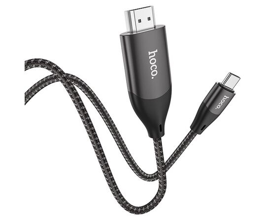  Видеокабель HOCO UA16 HDMI (m) - Type-C (m), 2 м, серый металлик 
