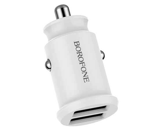  Автомобильное зарядное устройство BOROFONE BZ8 MaxRide, 2xUSB, 2.4A, белый 