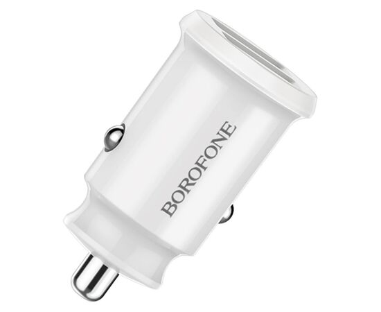  Автомобильное зарядное устройство BOROFONE BZ8 MaxRide, 2xUSB, 2.4A, белый 