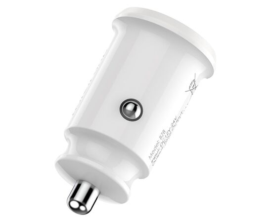  Автомобильное зарядное устройство BOROFONE BZ8 MaxRide, 2xUSB, 2.4A, белый 
