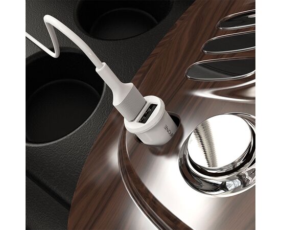  Автомобильное зарядное устройство BOROFONE BZ8 MaxRide, 2xUSB, 2.4A, белый 