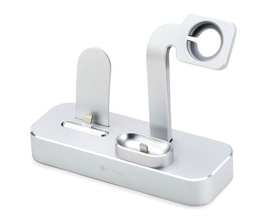  Настольная зарядная станция COTEetCI CS7201-TS BASE 19 3-in-1 для iPhone+Airpods+Apple Watch, серебристый 