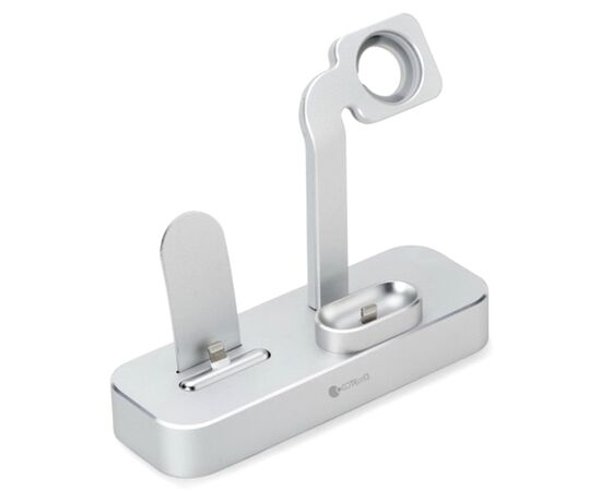  Настольная зарядная станция COTEetCI CS7201-TS BASE 19 3-in-1 для iPhone+Airpods+Apple Watch, серебристый 