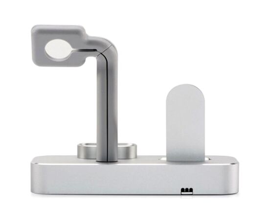  Настольная зарядная станция COTEetCI CS7201-TS BASE 19 3-in-1 для iPhone+Airpods+Apple Watch, серебристый 