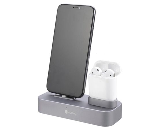  Настольная зарядная станция COTEetCI CS7205-GY Base 22 2-in-1 для iPhone+Airpods, серый 