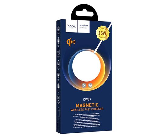  Беспроводное зарядное устройство MagSafe HOCO CW29 Magnetic, 5W/7.5W/10W/15W, белый 