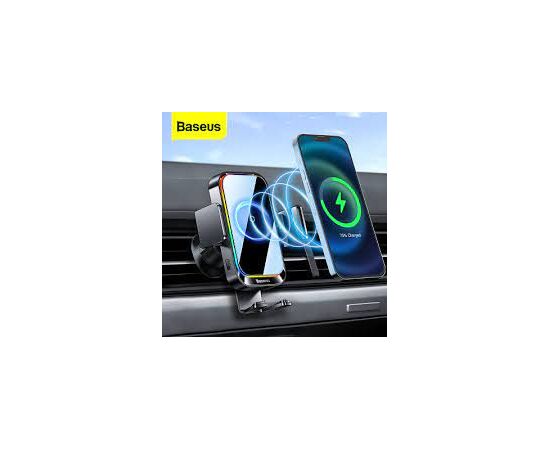  Автомобильный держатель Baseus Halo Electric Wireless Charging Car Mount 15W Black 