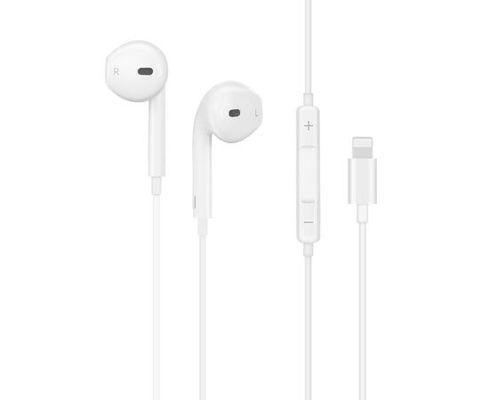  Проводные наушники HOCO L7 Plus Original, Lightning, 1.2 м, белый 