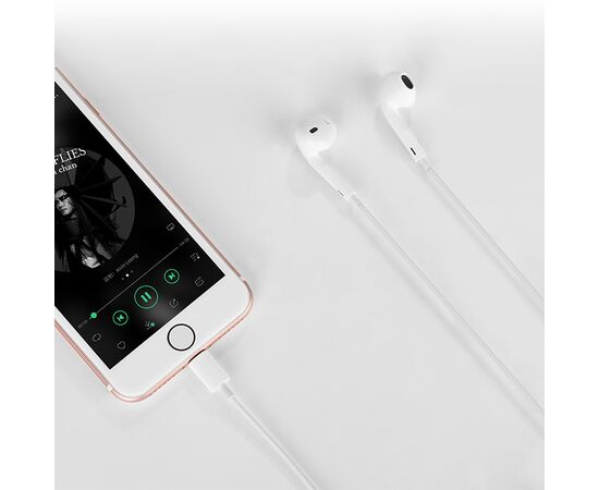  Проводные наушники HOCO L7 Plus Original, Lightning, 1.2 м, белый 
