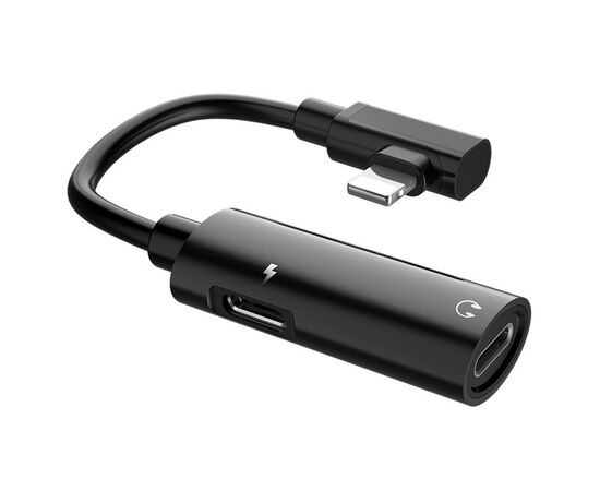  Переходник HOCO LS18, Lightning - Dual Lightning, 2А, черный 