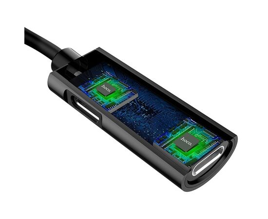  Переходник HOCO LS18, Lightning - Dual Lightning, 2А, черный 
