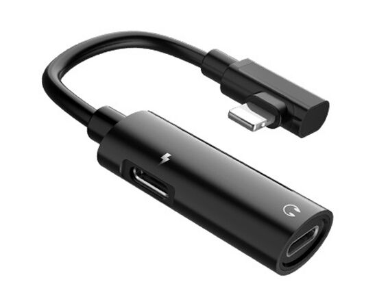  Переходник HOCO LS18, Lightning - Dual Lightning, 2А, черный 