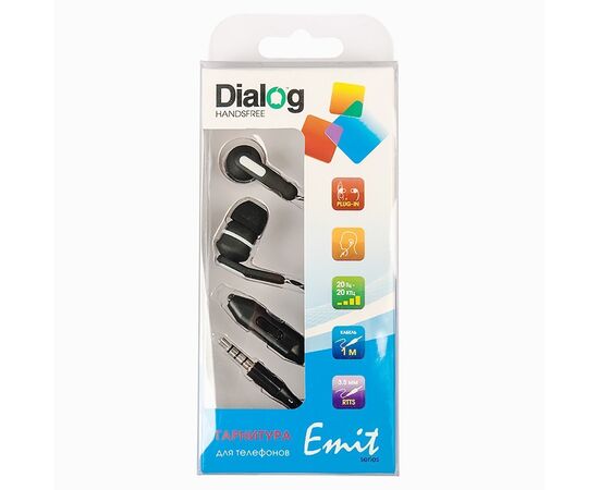  Проводные наушники с микрофоном внутриканальные Dialog ES-F15 Jack 3,5 (black) (69328) 