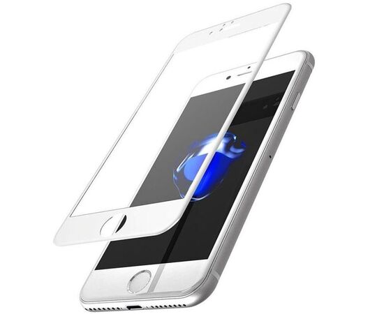  Защитное стекло 10D для iPhone 7/8/SE, Full Glue 3D, прозрачный+белая рамка 