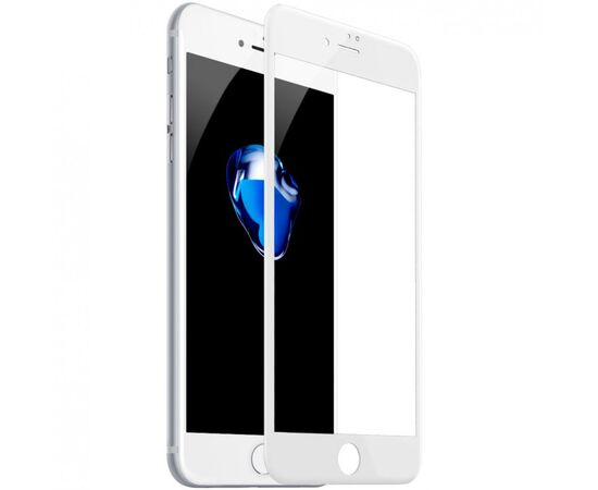  Защитное стекло 10D для iPhone 7/8/SE, Full Glue 3D, прозрачный+белая рамка 
