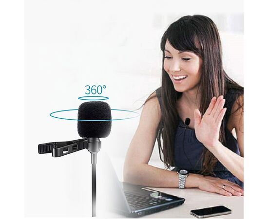  Микрофон JMARY MC-R2, петличный, Type-C, 2м, черный 