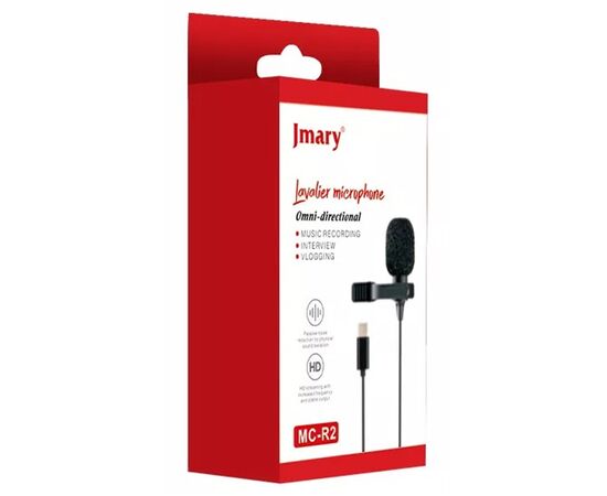  Микрофон JMARY MC-R2, петличный, Type-C, 2м, черный 