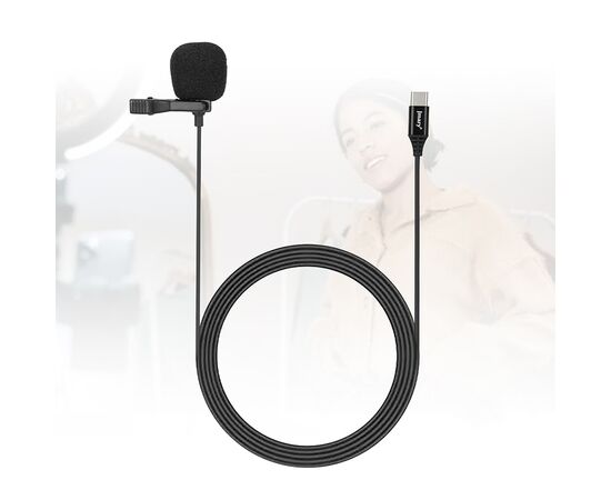  Микрофон JMARY MC-R2, петличный, Type-C, 2м, черный 