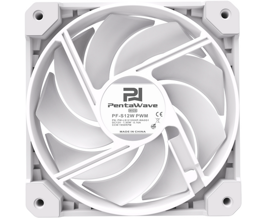  Вентилятор PentaWave PF-S12W PWM / 120mm 4 pin Magnetic Hydraulic 500-2000rpm 68CFM 29.2dBA/ White 