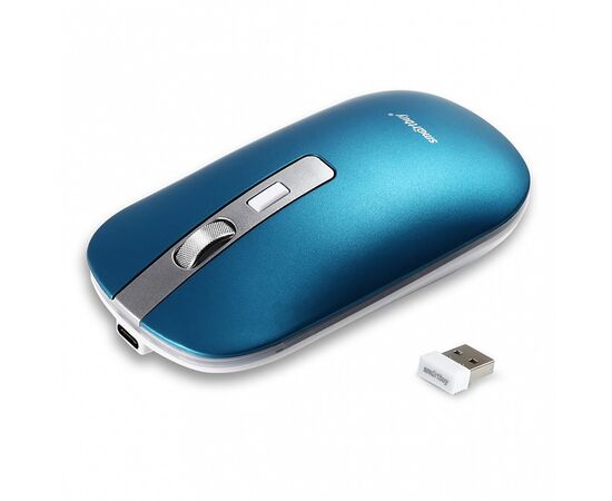  Мышь оптическая беспроводная Smart Buy SBM-402CAG-B с зарядкой (metal blue) (231347) 