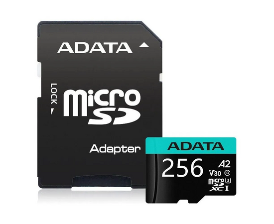  Карта памяти ADATA AUSDX256GUI3V30SA2-RA1 MicroSDXC 256GB W/AD. 
