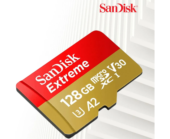  MicroSD  128GB  SanDisk Class 10 Extreme A2 UHS-I U3 (190/90 Mb/s) без адаптера 