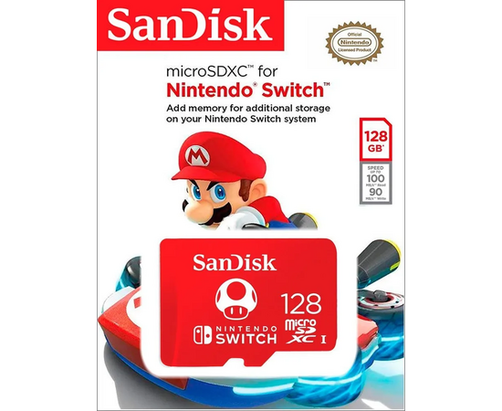  MicroSD  128GB  SanDisk Class 10 Nintendo Switch V30 A1 UHS-I U3 (100/90 Mb/s) без адаптера 