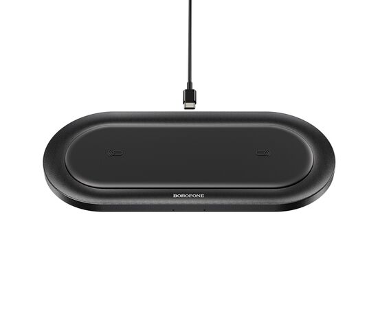  Беспроводное зарядное устройство BOROFONE BQ7 Prominent для iPhone+Airpods, 2A, 5W/7.5W/10W, черный 