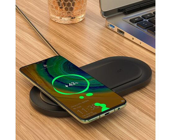  Беспроводное зарядное устройство BOROFONE BQ7 Prominent для iPhone+Airpods, 2A, 5W/7.5W/10W, черный 