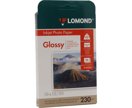  Фотобумага Lomond 0102035 10x15/230г/м2/50л./белый глянцевое для струйной печати 