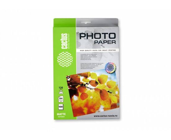  Фотобумага Cactus CS-MA4120100 A4/120г/м2/100л/белый матовое для струйной печати 