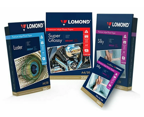 Фотобумага Lomond 1103400 A4/260г/м2/20л/ярко-белый атласное для струйной печати 