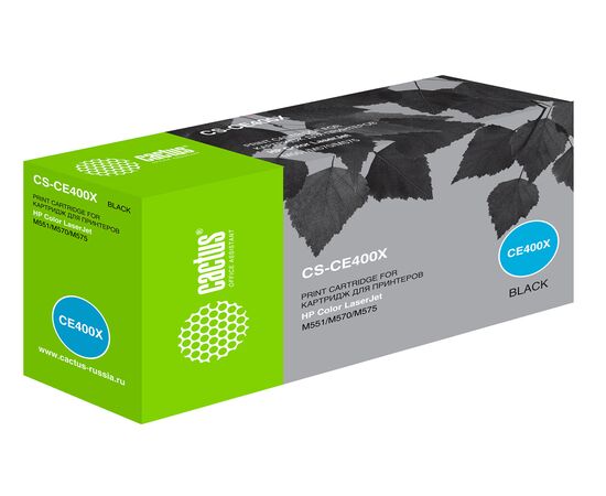  Картридж Cactus CS-CE400X для HP CLJ Color M551 series черный 11000 стр 