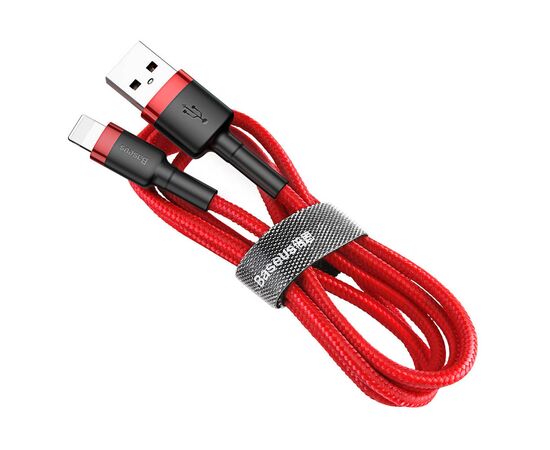  Кабель USB - Lightning Baseus cafule Cable 2.4A 1m, нейлон CALKLF-B09 (Red) 