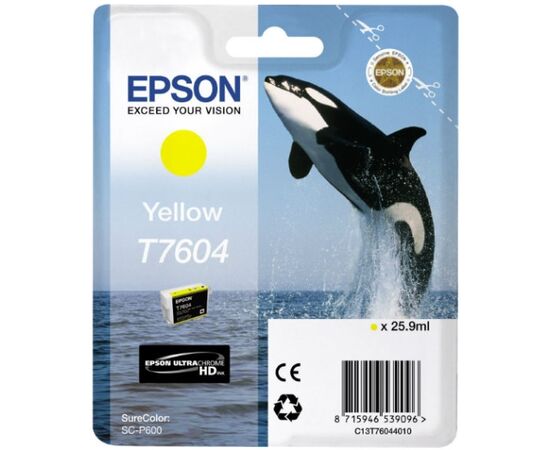  Картридж струйный Epson T7604 C13T76044010 желтый (25.9мл) для Epson SureColor SC-P600 