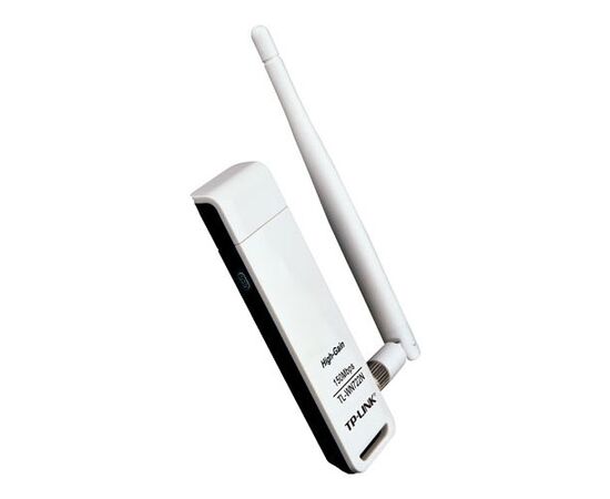  TP-LINK TL-WN722N, Wi-Fi USB Адаптер, 150Mbps High Gain (высокого усиления), with Cradle, Atheros, 1T1R, 2.4GHz, 802.11n/g/b, 1 detachable antenna 