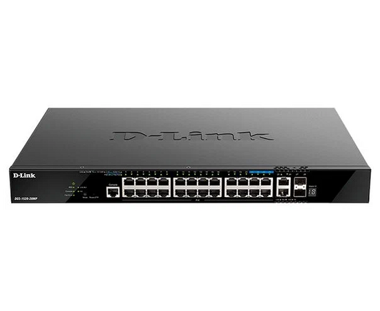  Коммутатор D-Link DGS-1520-28MP (DGS-1520-28MP/A1A) 24G 2x10G 2SFP+ 24PoE+ 370W управляемый 