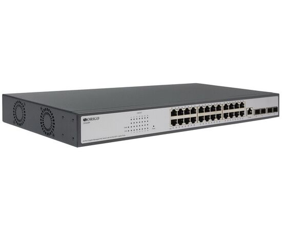  Коммутатор ORIGO (OS3228P/380W/A1A) управляемый L3 PoE 24x1000Base-T PoE+, 4x10G SFP+, PoE-бюджет 370 Вт 
