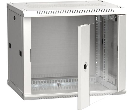  Шкаф коммутационный ITK Linea W (LWR3-09U64-GF) настенный 9U 600x450мм пер.дв.стекл серый сталь 