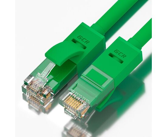  Патч-корд Greenconnect GCR-LNC05-1.0m прямой 1.0m, UTP кат.5e, зеленый, позолоченные контакты, 24 RJ45(m) - Cat. 5e U/UTP PVC 1м AWG, литой 