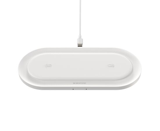 Беспроводное зарядное устройство BOROFONE BQ7 Prominent для iPhone+Airpods, 2A, 5W/7.5W/10W, белый 