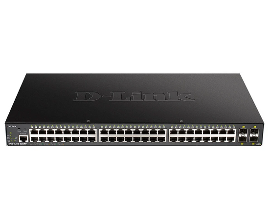  Коммутатор D-Link (DGS-1250-52XMP/A1A) 48G 4SFP+ 48PoE+ 370W управляемый 