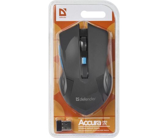  Мышь DEFENDER Accura MM-275 Blue, Wireless, 6 кн., 1600 dpi, USB 
