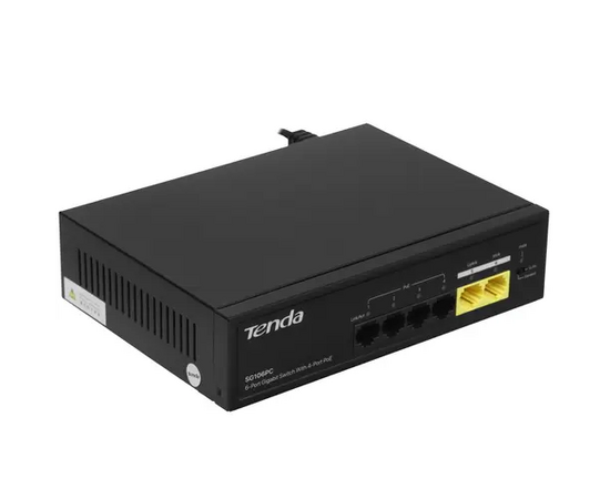 Коммутатор неуправляемый PoE Tenda SG106PC 6 портов, 6x1Гбит/с, PoE 4х до 30Вт, 2хUplink, настольный 