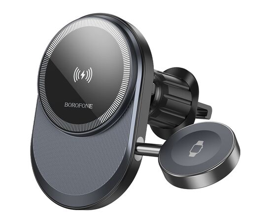  Автомобильный держатель BOROFONE BH219 Fine, магнитный с беспроводной зарядкой, 15W, на воздуховод, черный 
