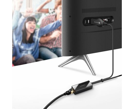  Адаптер UGREEN 30985 Micro USB 2.0 To 100Mbps Ethernet Adapter For Chromecast And Micro TV Sticks Black 